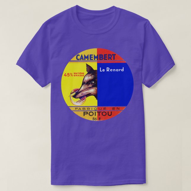 Camiseta Renard Vintage Francophile Cheese Label (Frente do Design)