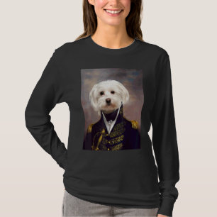 Camiseta Renascença do Cão Maltês Retrato de Animal Medieva