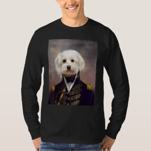 Camiseta Renascença do Cão Maltês Retrato de Animal Medieva