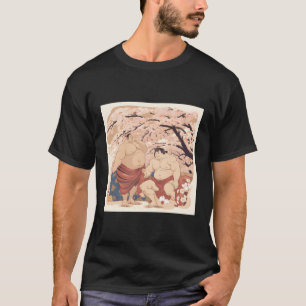 Camiseta Renascença Rumble Sumo Wrestler Sob Cherry Blos