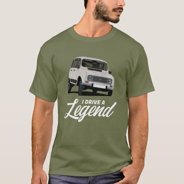 Camiseta Renault 4 - Eu dirijo uma lenda - em 38 cores (Frente)