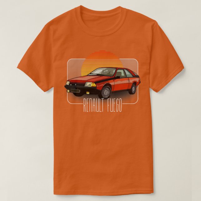 Camiseta Renault Fuego - Design do Lover Clássico do Retro (Frente do Design)