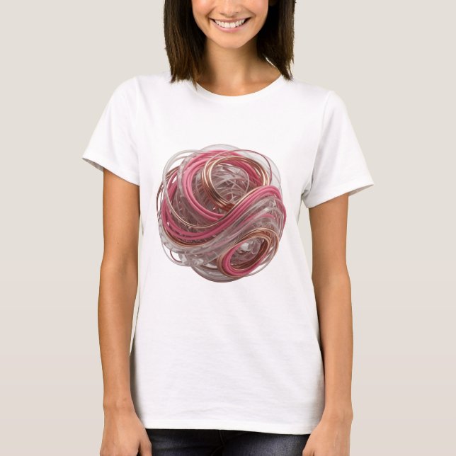 CAMISETA RENDERIZAÇÃO 3D ABSTRATA DE UMA FORMA COMPLEX COM  (Frente)