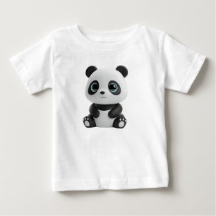 Camiseta Renderização de Brinquedo de Panda Bebê Fofo e Mac