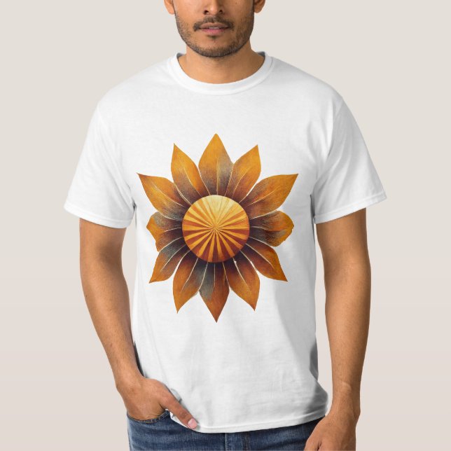 Camiseta renderização de uma explosão solar, seus raios se  (Frente)