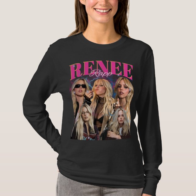 Camiseta Renee Rapp Hip-Hop Vintage Bootleg (Frente)