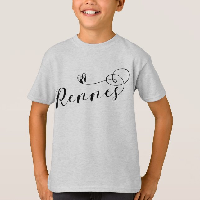 Camiseta Rennes Flag in Heart, Roazhon Brittany (Frente)