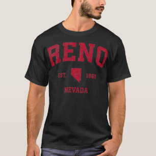 Camiseta Reno Nevada NV Vintage Esporte Design Red Impressã