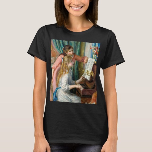 Camiseta Renoir Girls no Piano Impressionismo Pintura (Frente)