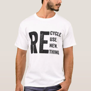 Camiseta Renovação de renovação de reciclar repensar Engraç