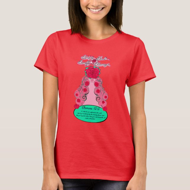 Camiseta Renove a sua mente - Rosa de Blushing (Frente)