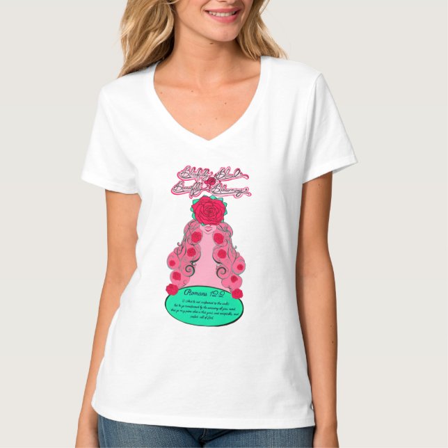 Camiseta Renove sua mente II - Rosa de Blushing (Frente)