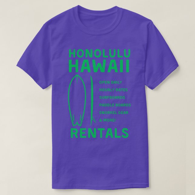 Camiseta Rentals Surfboards Paddle Conselhos Honolulu Hawai (Frente do Design)