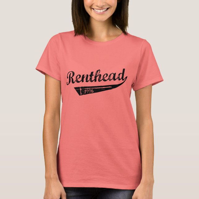 Camiseta Renthead Old School - dedo preto feminino (Frente)