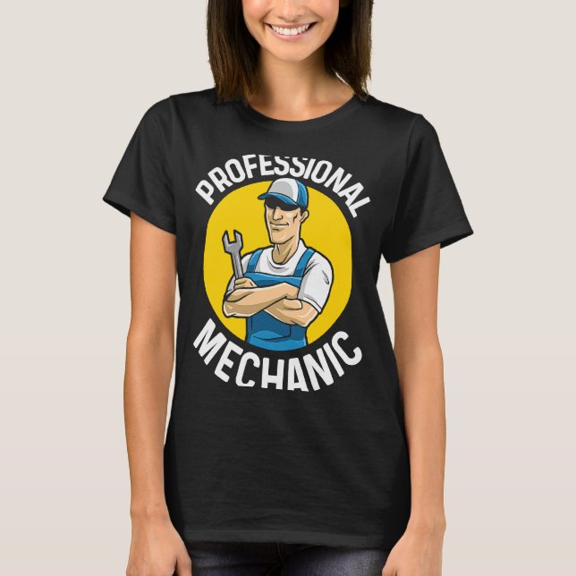Camiseta Repa de Automóveis Mecânicos Profissionais (Frente)