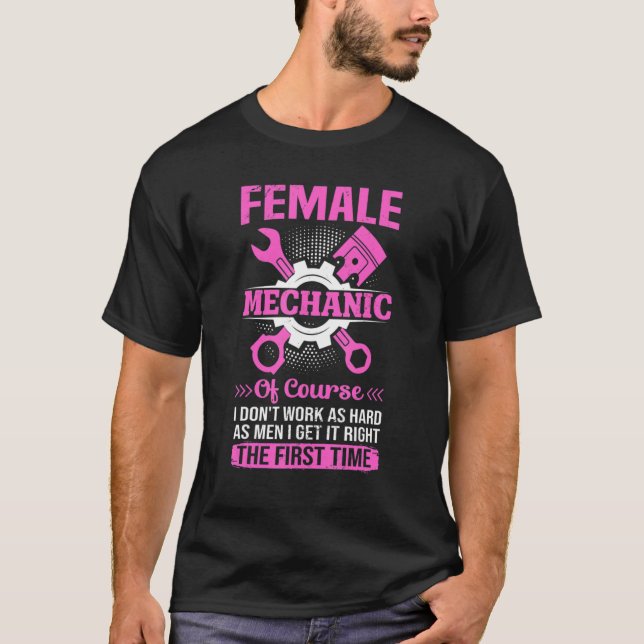 Camiseta Reparação Automática de Automotores de Menina Mecâ (Frente)