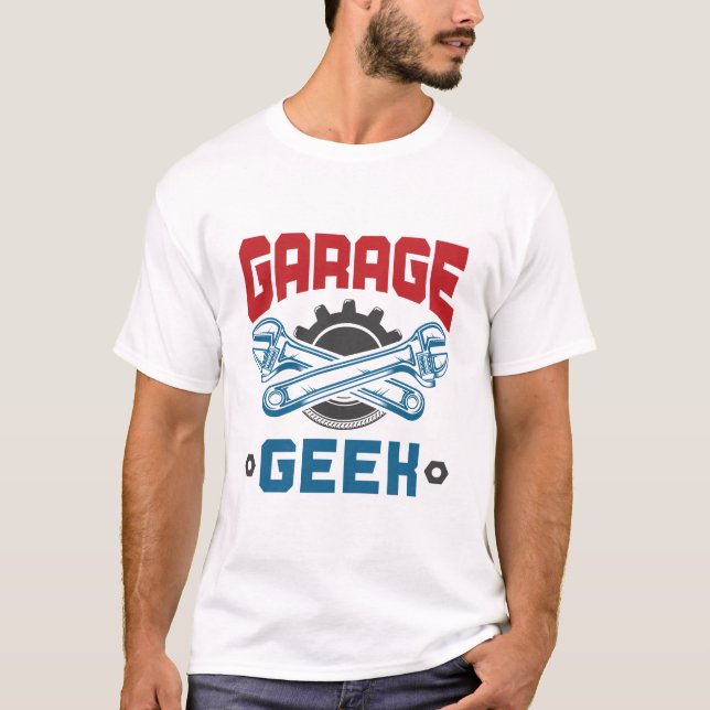 Camiseta Reparação Automática de Veículos Mecânicos do Geek (Frente)
