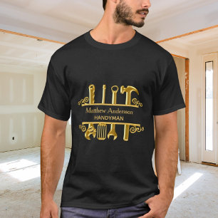 Camiseta Reparações em casa de ferramentas de ouro preto
