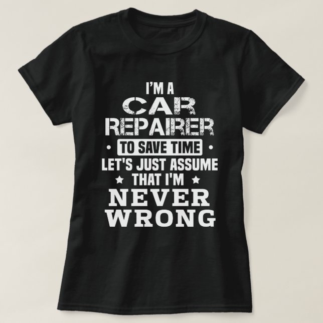 Camiseta Reparador de Automóveis (Frente do Design)