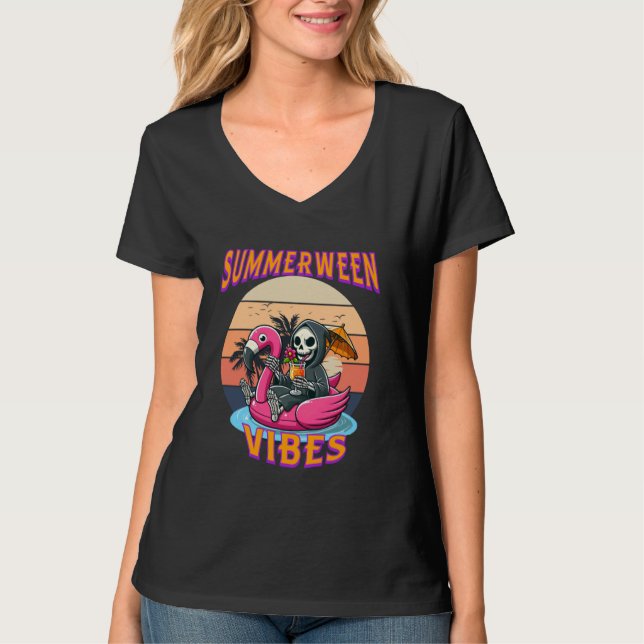 Camiseta Reparador Flamingo Float Summerbetween Vibes Grim (Frente)