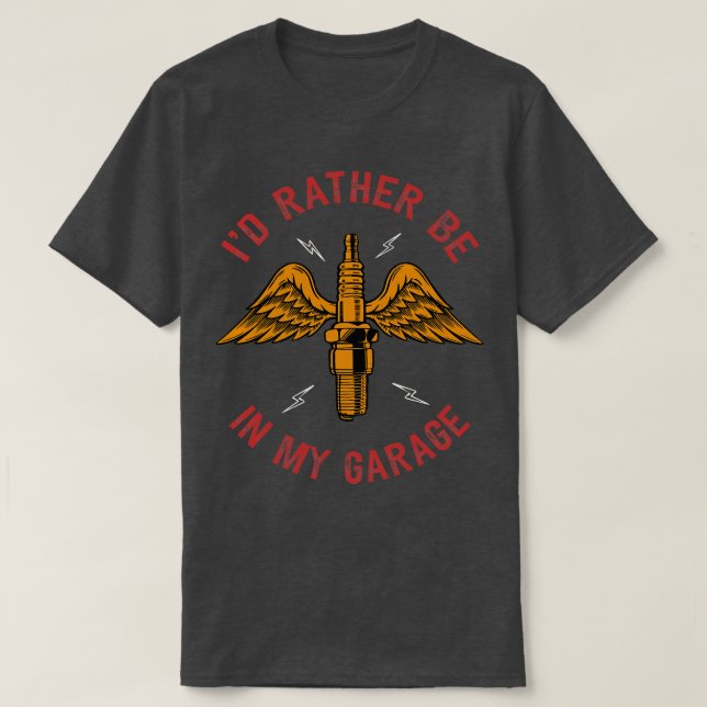 Camiseta Reparo Automático de Vintagem de Garagem Mecânica (Frente do Design)