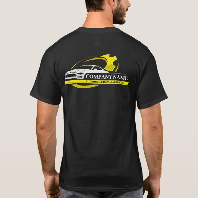 Camiseta Reparo Automóvel Profissional, Mecânico Automático (Verso)