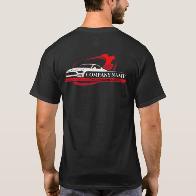 Camiseta Reparo Automóvel Profissional, Mecânico Automático (Verso)