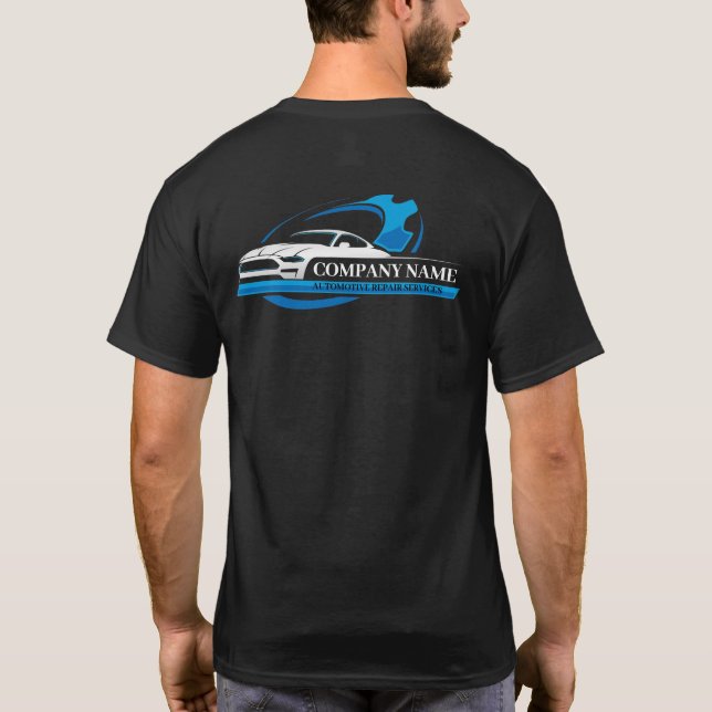 Camiseta Reparo Automóvel Profissional, Mecânico Automático (Verso)