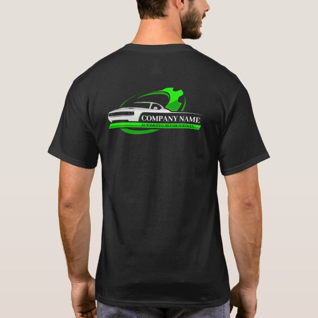 Camiseta Reparo Automóvel Profissional, Mecânico Automático (Verso)