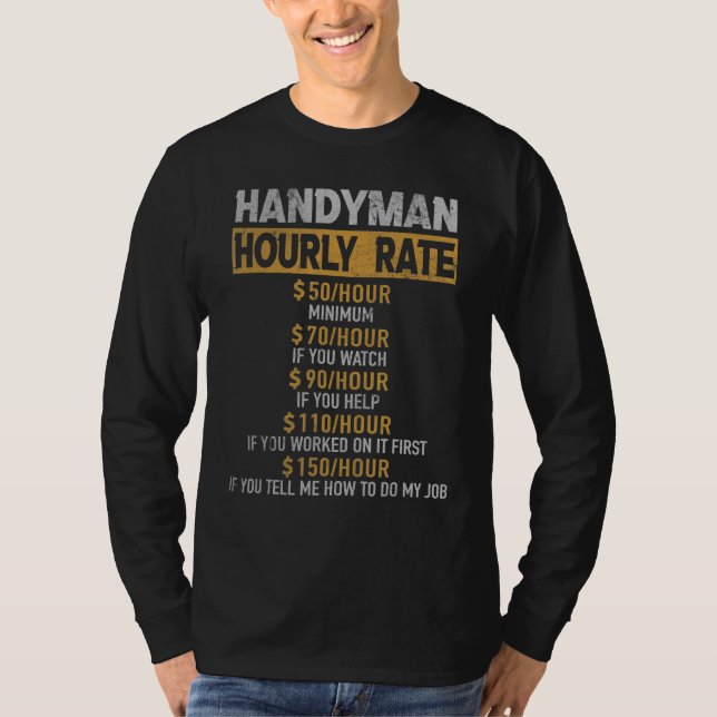 Camiseta Reparo do Trabalhador de Construção de Taxa Horári (Frente)