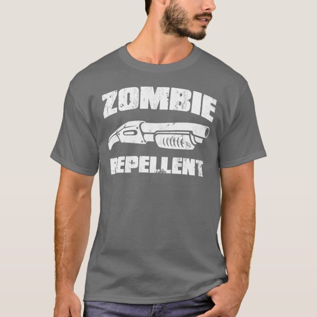 Camiseta repellent do zombi - a espingarda (Frente)