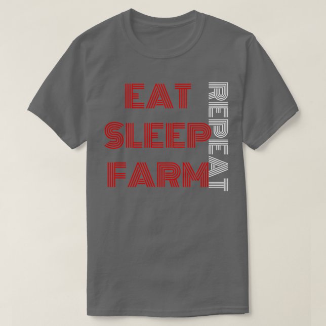 CAMISETA REPETIÇÃO DA FAZENDA DE SONO DE COMER (Frente do Design)