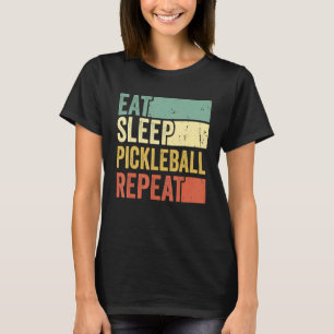 Camiseta Repetição da Vintagem de Repetição de Pickleball e