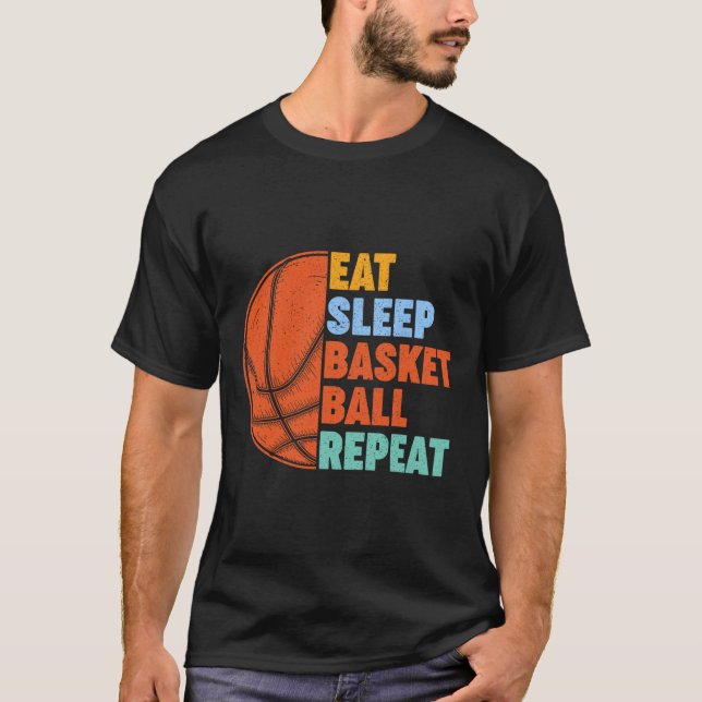 Camiseta Repetição de basquete para adolescentes gêmeos (Frente)