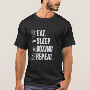 Camiseta Repetição de Boxin do Sono - Homem Retro Engraçado