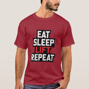 Camiseta Repetição de Elevação do Sono - Gráfico de Motivaç