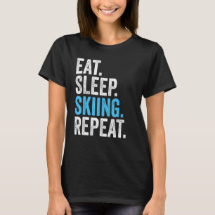 Camiseta Repetição de esqui no sono Esqui na Vintagem