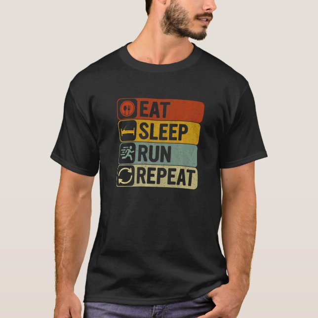 Camiseta Repetição de execução de repouso Retro 60s 70s em  (Frente)