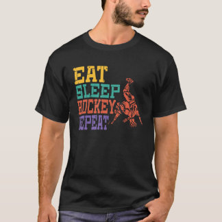 Camiseta Repetição de Hockey com Sono Retrair Vintage