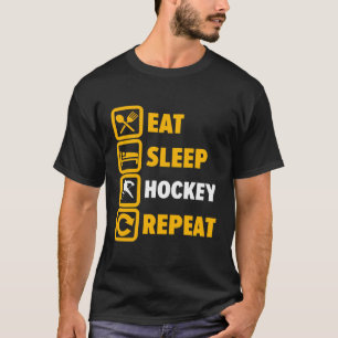Camiseta Repetição de Hóquei no Sono - Jogador de Hóquei