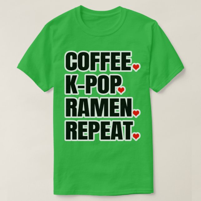 Camiseta Repetição de KPop do Café (Frente do Design)
