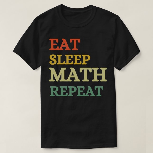 Camiseta Repetição de Matemática do Sono (Frente do Design)