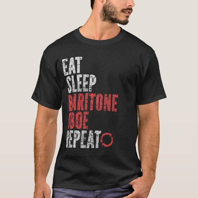 Camiseta Repetição de oboé de Baritone no Sono (Frente)