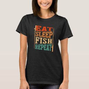 Camiseta Repetição de Peixe Retro Vintage Estresse