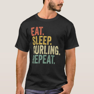Camiseta Repetição de Repetição de Curling Retro 70s 80s Cu