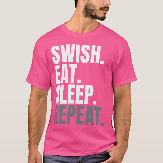 Camiseta Repetição de Repouso de Comida Swish (Frente)