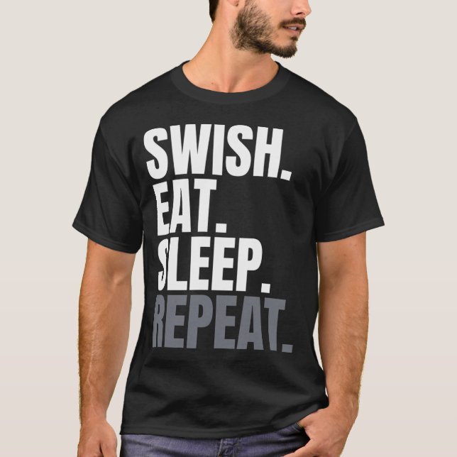 Camiseta Repetição de Repouso de Comida Swish (Frente)