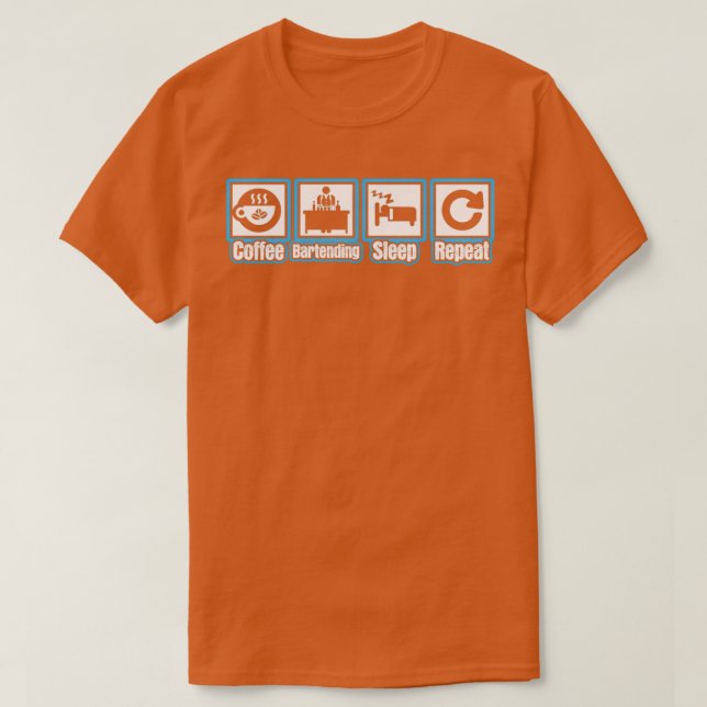 Camiseta Repetição de Repouso do Bartender do Café (Frente do Design)