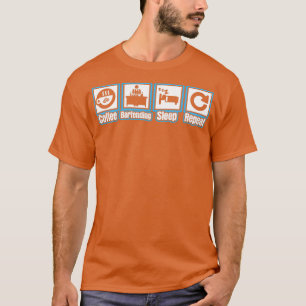 Camiseta Repetição de Repouso do Bartender do Café