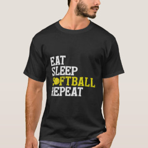 Camiseta Repetição de Softball de Sono
